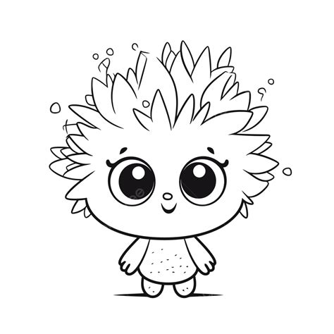 Cute Baby Hedgehog Coloring Page With Hair On It Outline Sketch Drawing Vector, Baby Drawing ...