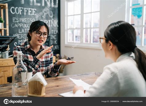 Girl talks about her experience for job interview Stock Photo by ©primagefactory 286686054