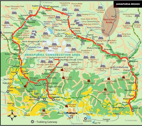 Andrepont Adventures Abroad: Map of the Annapurna Circuit