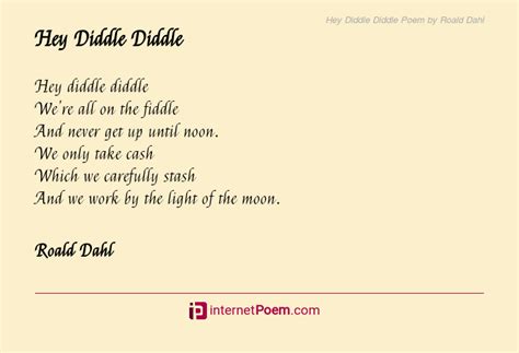 Hey Diddle Diddle Poem by Roald Dahl