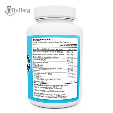 Dr. Berg’s Estrogen Balance with DIM Diindolylmethane - Natural Estrogen Supplements for Women ...