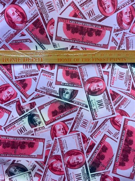 Pink 100 Dollar Bills Money Print Fabric Four way Stretch | Etsy