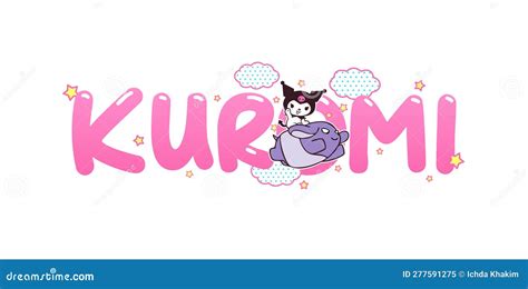 Kuromi Lettering Fonts with Character Designs Stock Vector ...