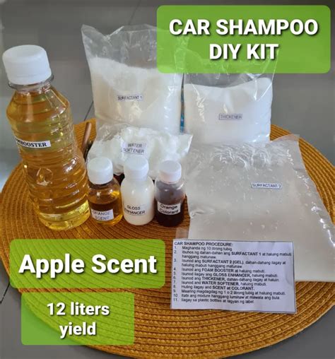 DIY CAR WASH SHAMPOO ,APPLE SCENT, 12 LITERS YIELD PER KIT ,PURE,HIGH QUALITY MIXTURE, PREMIUM ...