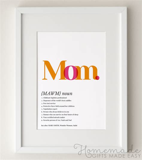 Personalized Mom Definition Poster Gift