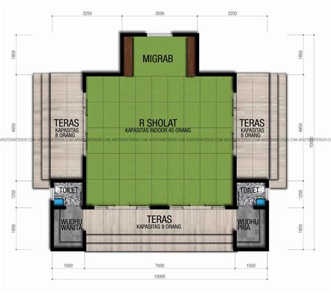 Jasa Arsitek Desain Mesjid Musholla Minimalis Ukuran 10x10 Gratis