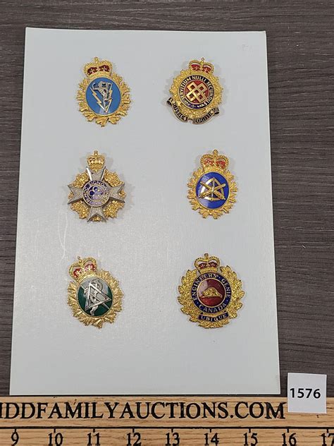 LOT OF 6 - CANADIAN ENAMELED UNIFORM BADGES - Kidd Family Auctions