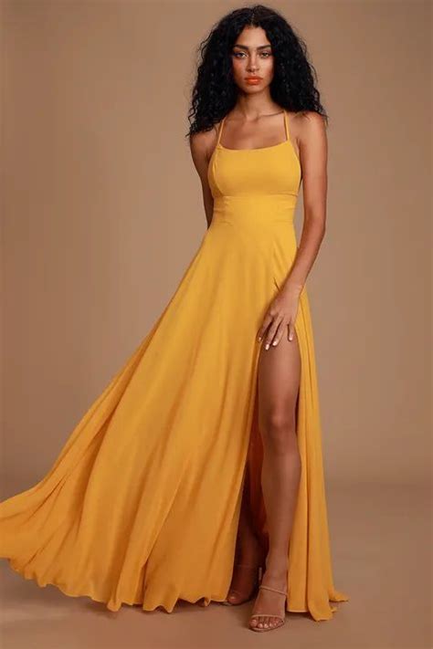 Stylish Bridesmaid Dresses | Shop Maid of Honor Dresses in 2020 | Yellow maxi dress, Lace maxi ...