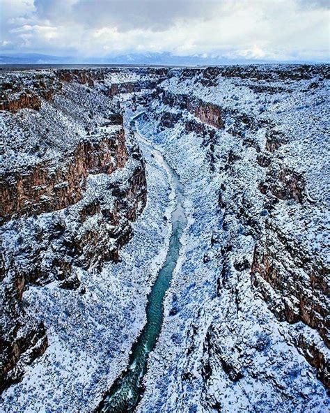 📷 @tdimenno Winter in Taos as viewed from “the bridge”. Rio Grande Gorge, Taos NM. Rio Grande ...