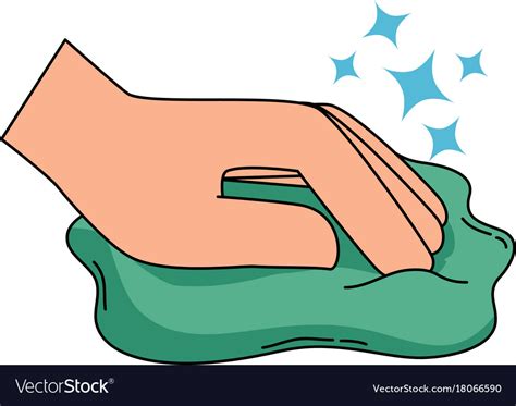 Hand wiping with cloth Royalty Free Vector Image