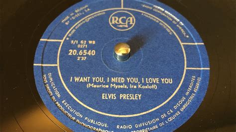 Elvis Presley - I Want You I Need You I Love You - 78 rpm - RCA 20.6540 ...