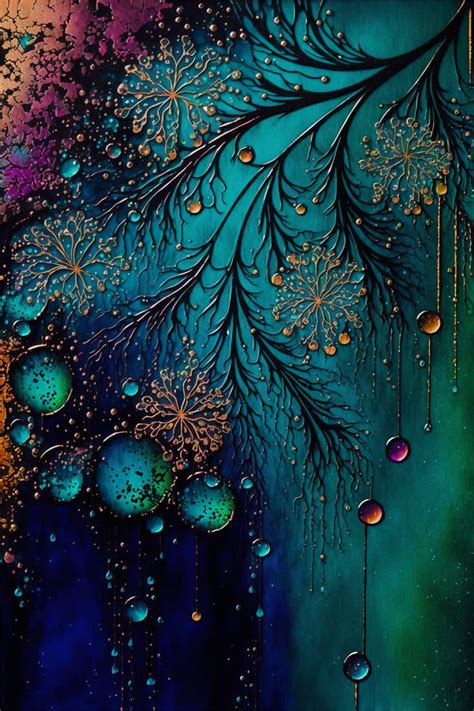 Abstract painting with glitter inks by silentragex on DeviantArt