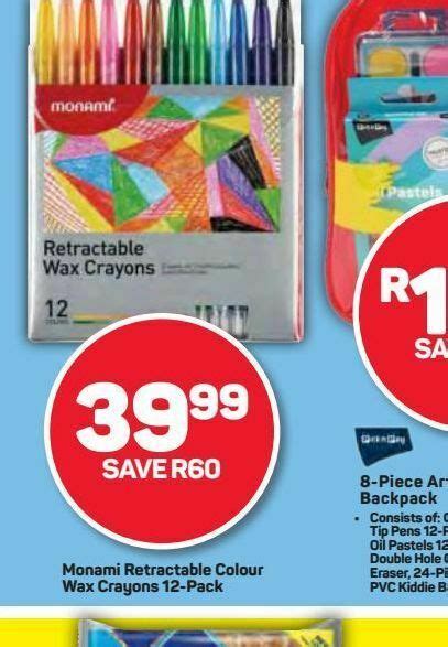 Monami wax crayons offer at Pick n Pay