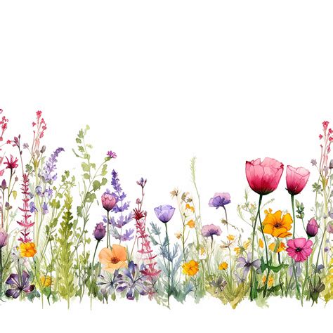 20 Watercolor Wildflower Border Wedding Clipart High Quality - Etsy