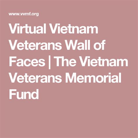 Virtual Vietnam Veterans Wall of Faces | The Vietnam Veterans Memorial Fund | Vietnam veterans ...