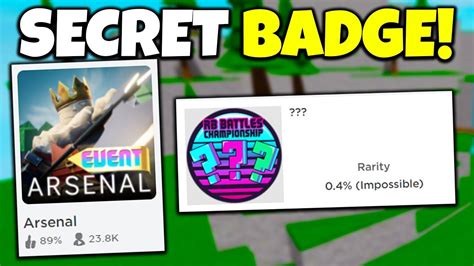 SECRET ARSENAL BADGE!! (tutorial) | RB Battles Roblox - YouTube