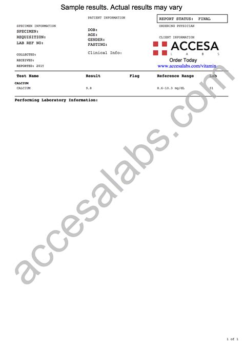 Calcium Blood Test - Calcium Test Near You | Accesa Labs