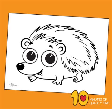 Cute Hedgehog Coloring Page – 10 Minutes of Quality Time