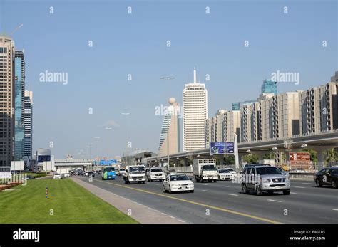 The Sheikh Zayed Road in Dubai Stock Photo - Alamy