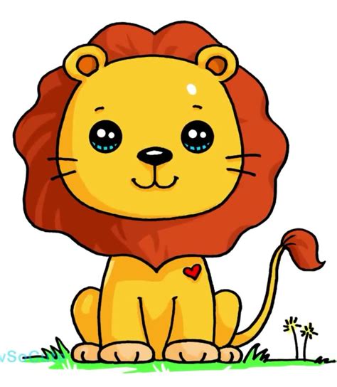 Lion-DSC | Doodles bonitos, Animais bonitos para desenhar, Desenhos kawaii