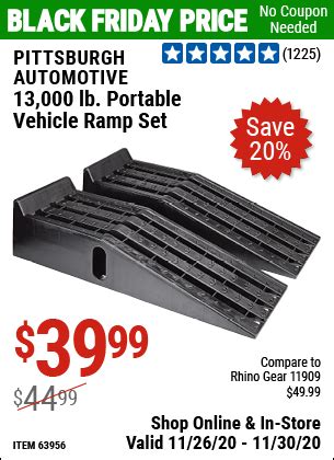 PITTSBURGH AUTOMOTIVE 13000 Lb. Portable Vehicle Ramp Set for $39.99 ...