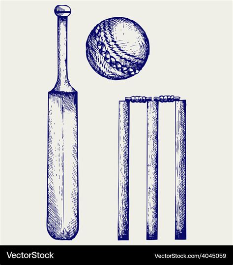 Set equipment for cricket Royalty Free Vector Image