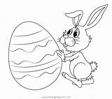 Bunny With Big Easter Egg Coloring Page For Kids  Free sketch template