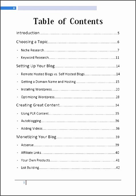 7 Table Of Contents Example - SampleTemplatess - SampleTemplatess