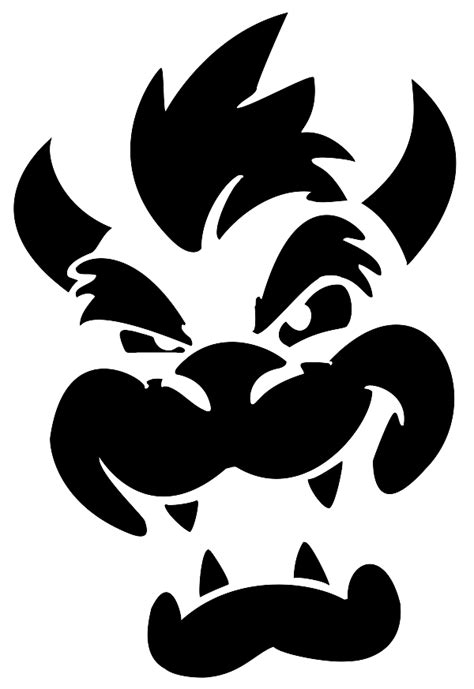 Mario Bros. - Bowser (Pumpkin Stencil - Pumpkin Pattern - Pumpkin ...