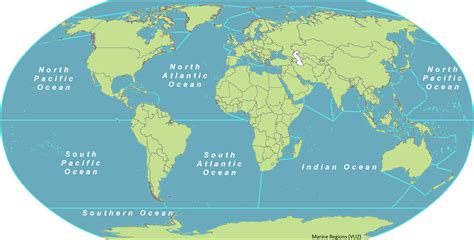 Border of seas and oceans in the earth(sea and oceans boundaries ...