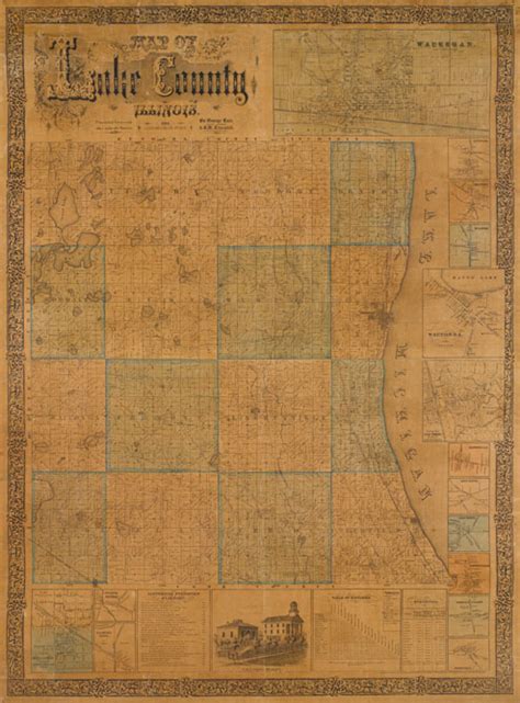 Lake County, Illinois History: 1861 Map of Lake County, Illinois