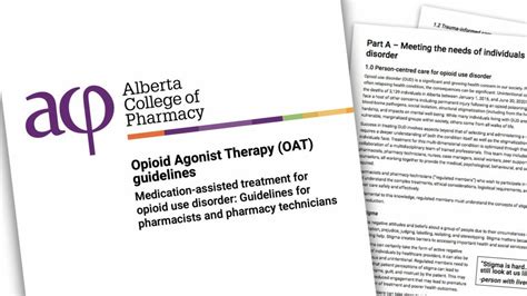 New guidelines for Opioid Agonist Therapy (OAT) - Alberta College of Pharmacy