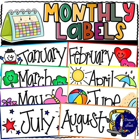 Printable Months Of The Year Labels