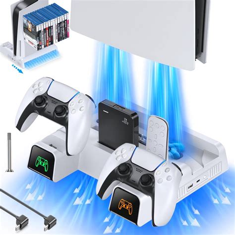 Buy PS5 Stand with Silent Cooling Fan, PS5 Cooling Station with ...