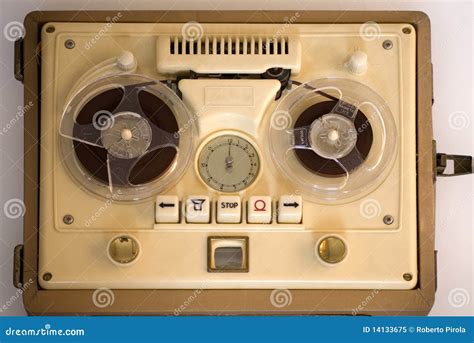 Old portable tape-recorder stock image. Image of industry - 14133675