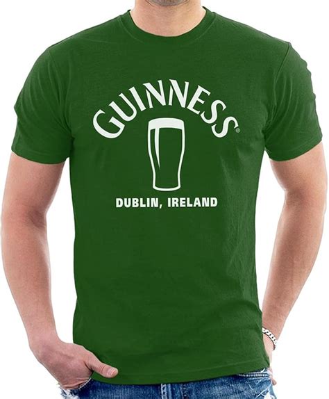 Guinness Dublin Ireland Pint Outline Men's T-Shirt : Amazon.co.uk: Fashion