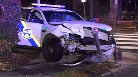 Philadelphia police car crashes on Wayne Avenue in Germantown - 6abc ...