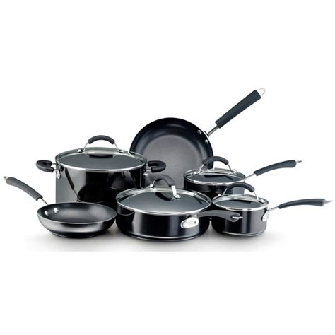 Shop Farberware Millennium 12-piece Porcelain Nonstick Black Cookware Set - Free Shipping Today ...