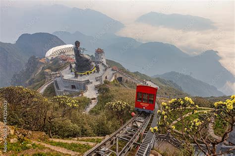 TRAIN FOR MOUNTAIN OR RED CABLE CAR TO THE TOP OF THE FANSIPAN MOUNTAIN ...