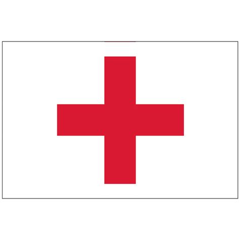 Red Cross Flag on a Stick