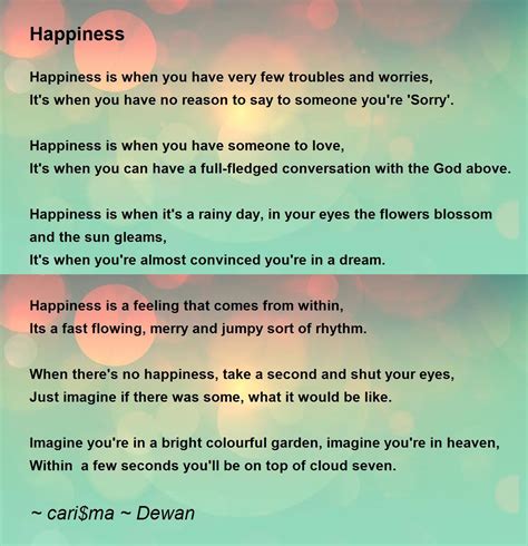 Happiness - Happiness Poem by ~ cari$ma ~ Dewan