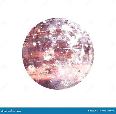 Watercolor Illustration of Pink Full Moon with Sparkles, Isolated on White Background. Stock ...