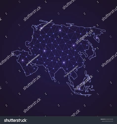 Digital Network Map Asia Abstract Connect Stock Vector (Royalty Free ...