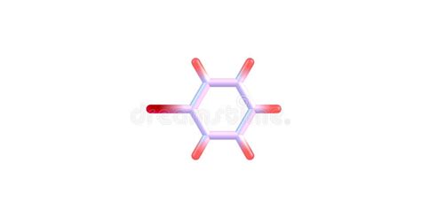 Bromobenzene Molecular Structure Isolated on White Stock Illustration - Illustration of atom ...