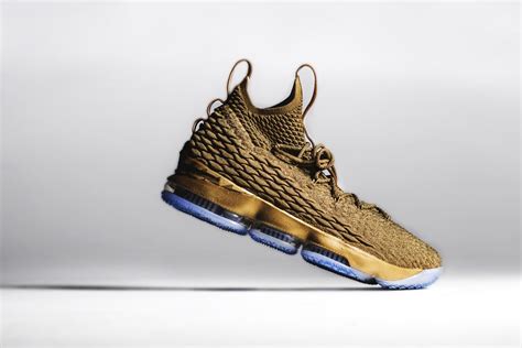 LeBron James Debuts Gold Nike LeBron 15 Custom from The Shoe Surgeon ...