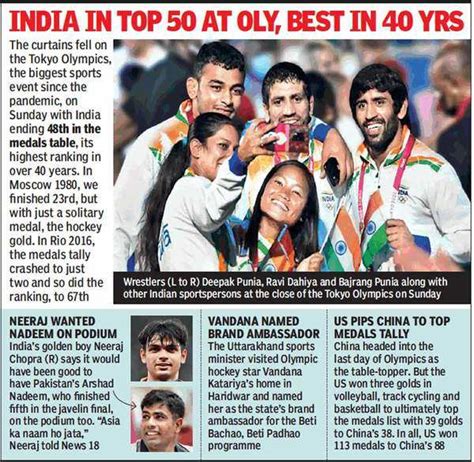 India Medals In Olympics 2021: India finishes 48th, best in four ...