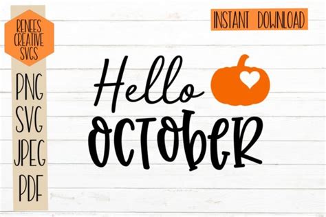 Hello October Graphic by ReneesCreativeSVGs · Creative Fabrica