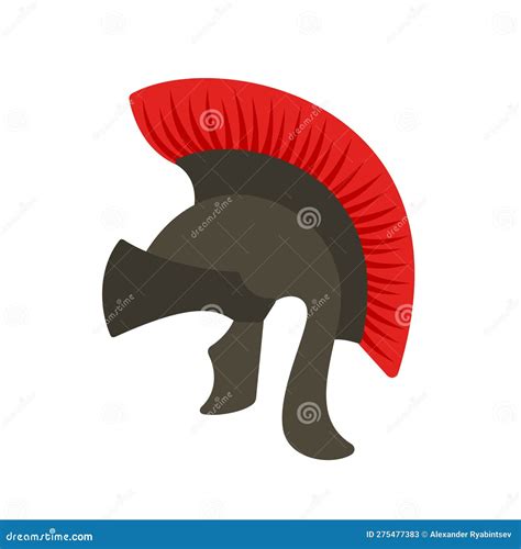 Gladiator Helmet Flat Style Vector Illustration. Roman Helmet. Stock ...