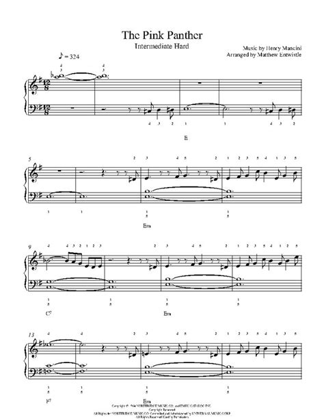 The Pink Panther by Henry Mancini Piano Sheet Music | Intermediate Level | Sheet music, Piano ...