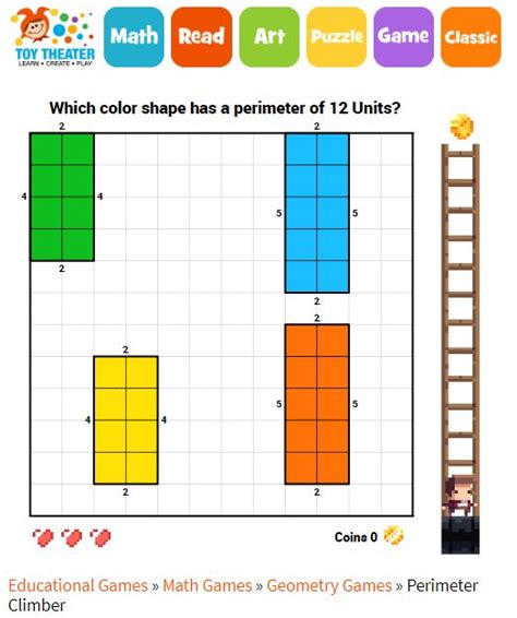Perimeter Game | Climber - Geometry Games for Kids | Toy Theater